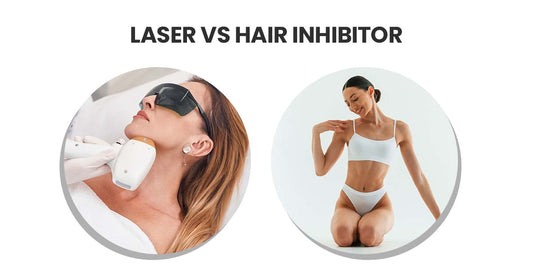 Laser hair removal versus natural hair inhibitor comparison for skin care.