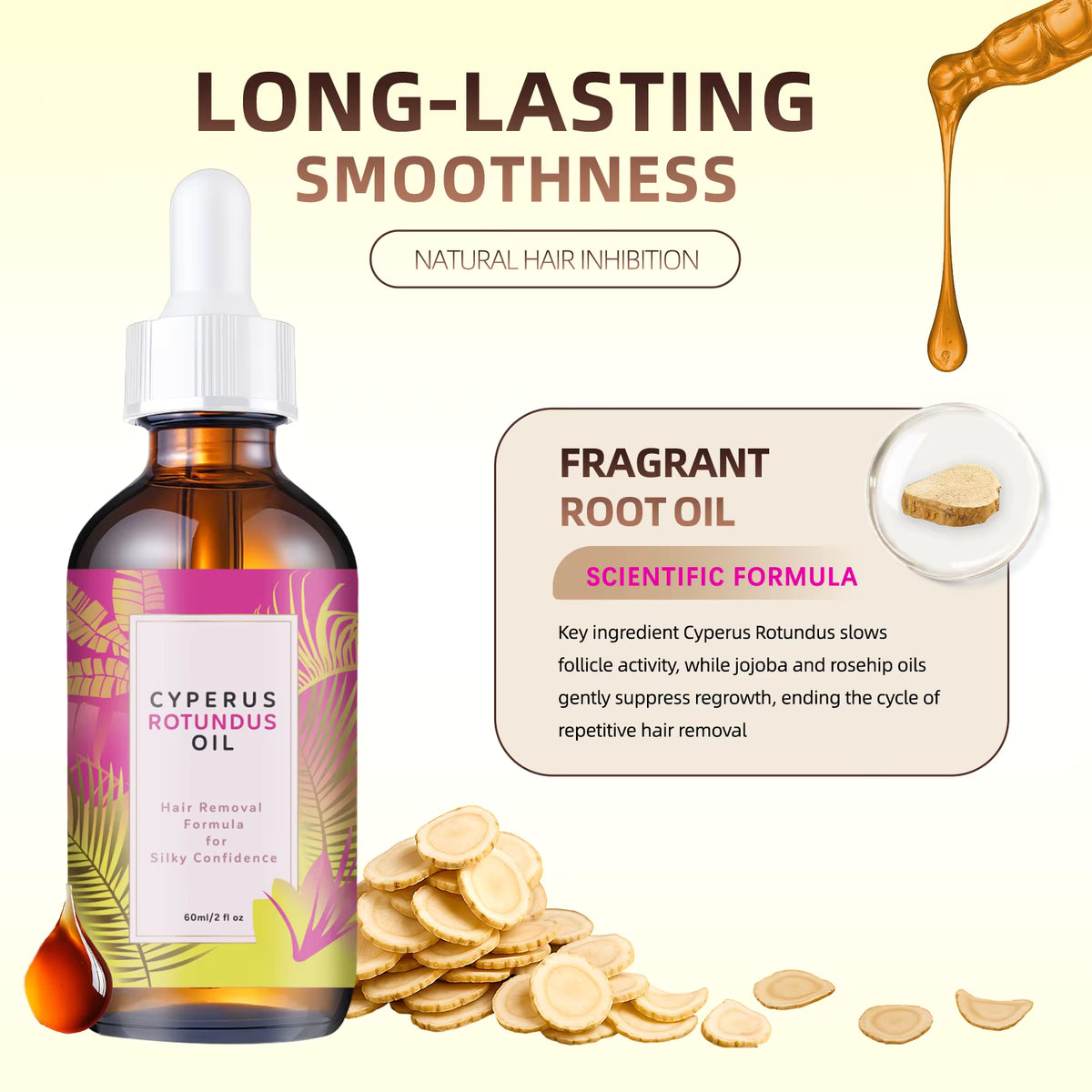 Cyperus Rotundus Oil - Body Serum for Hair Removal Care